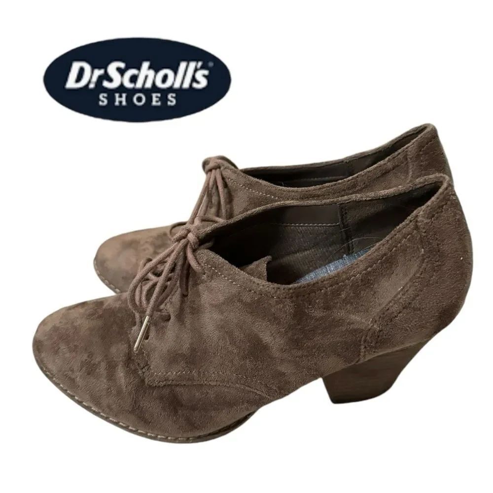 Dr. Scholl's "Cheer" Women's Brown Suede Lace Up Shoes Ankle Boots Booties 7.5
